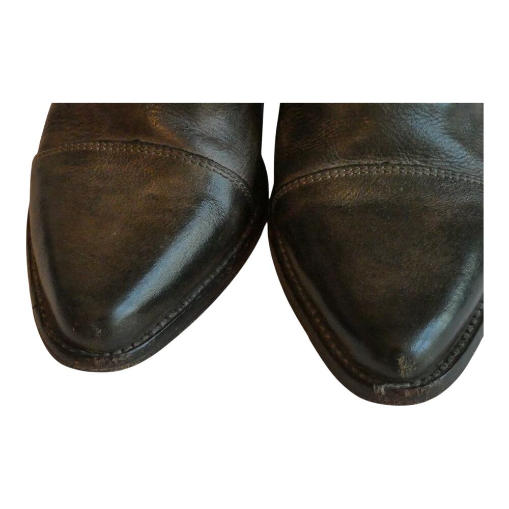 Bed Stu Helen Leather Heeled Ankle Bootie Shoes Dark Brown Point Toe Women 7.5 - Picture 7 of 16